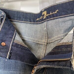 7 For All Mankind Blue Relaxed Jeans with Contrast Stitching